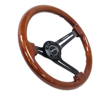 Load image into Gallery viewer, NRG Reinforced Steering Wheel (350mm / 3in. Deep) Brown Wood w/Blk Matte Spoke/Black Center Mark - RST-018BR-BK