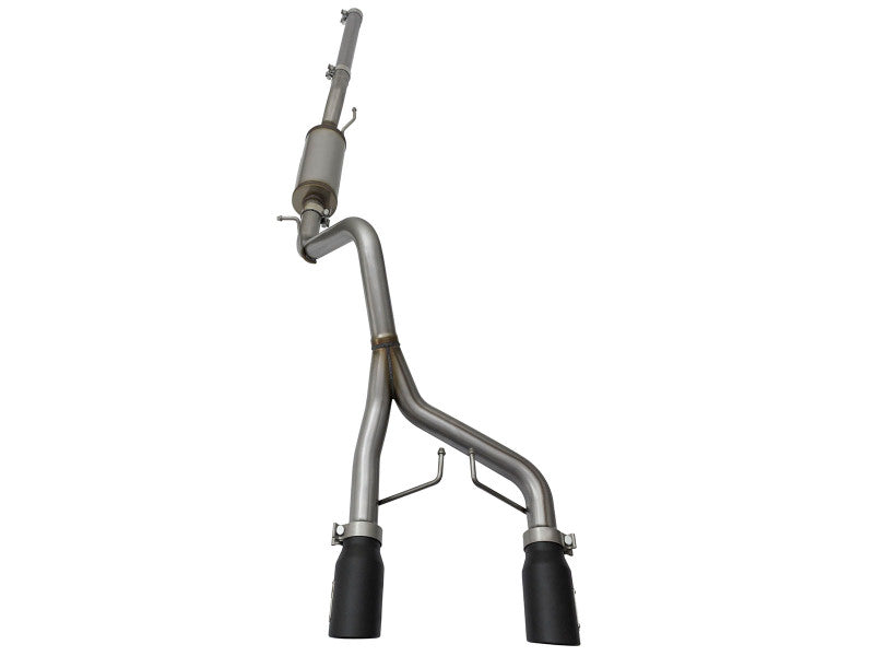 aFe Rebel Series CB 2.5in Dual Center Exit SS Exhaust w/ Black Tips 07-15 Jeep Wrangler 3.6L/3.8L V6 - 49-48056-B
