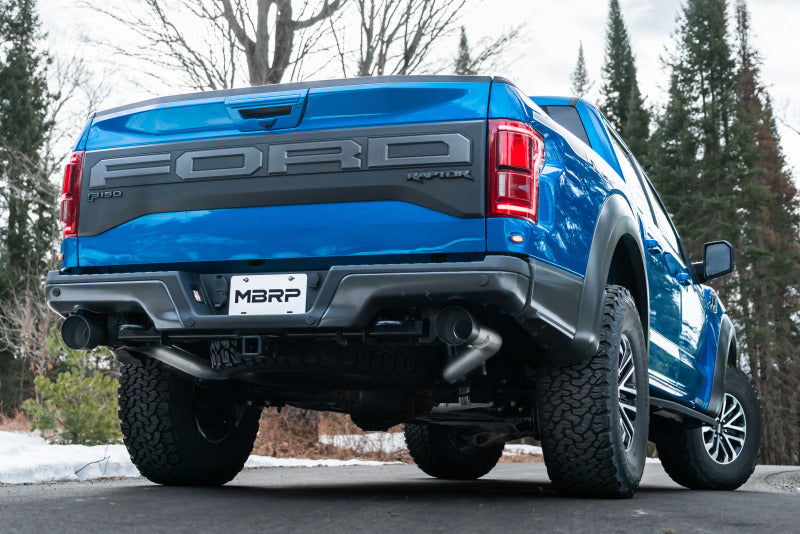 MBRP 17-20 Ford F-150 Raptor 3.5L Ecoboost Dual Rear Exit T409 3in Resonator Back Exhaust System - S5264409