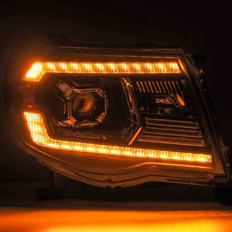 AlphaRex 05-11 Toyota Tacoma PRO-Series Projector Headlights Plank Style Design Alpha Black w/DRL - 880736