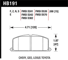 Load image into Gallery viewer, Hawk 86-88 Chevy Nova / 90-92 Geo Prizm GSI / 90-92 Prizm LSI / Toyota (Various) Race Front Brake Pa - HB191E.590