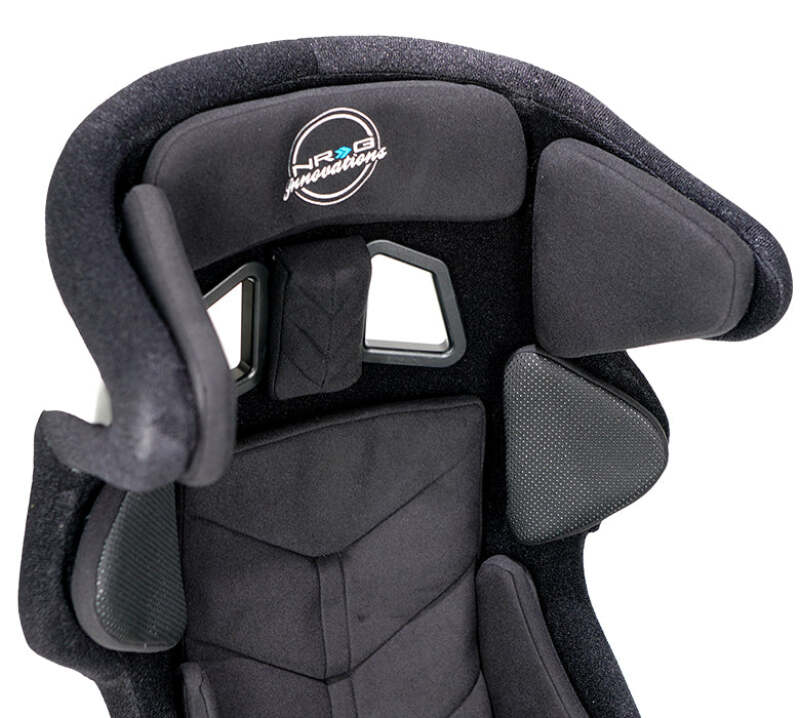 NRG FIA Competition Seat w/ Head Containment & Comp Fabric FIA Velcro Paddings - Thin Cushion (Blk) - FRP-RS700M-BK1