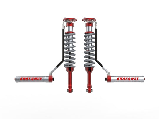 aFe Sway-A-Way 10-14 F150/Raptor 6.2L 2.5 Front Coilover Kit w/ Remote Reservoirs and Compr Adjuster - 301-5600-10-CA