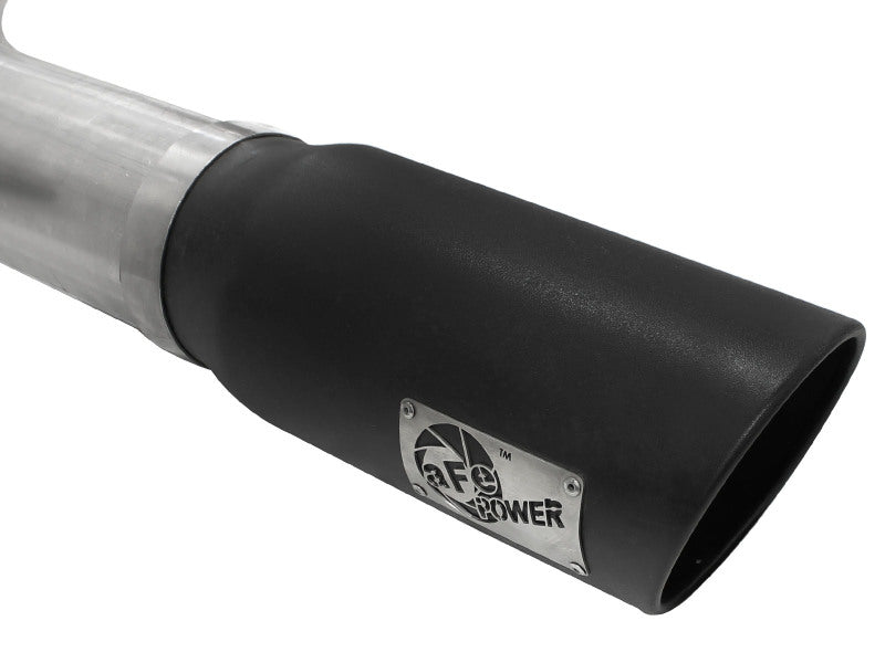 aFe Atlas 5in DPF-Back Aluminized Steel Exh Dodge RAM Diesel 13-14 L6-6.7L Mega Cab w/ Black Tip - 49-02039-B