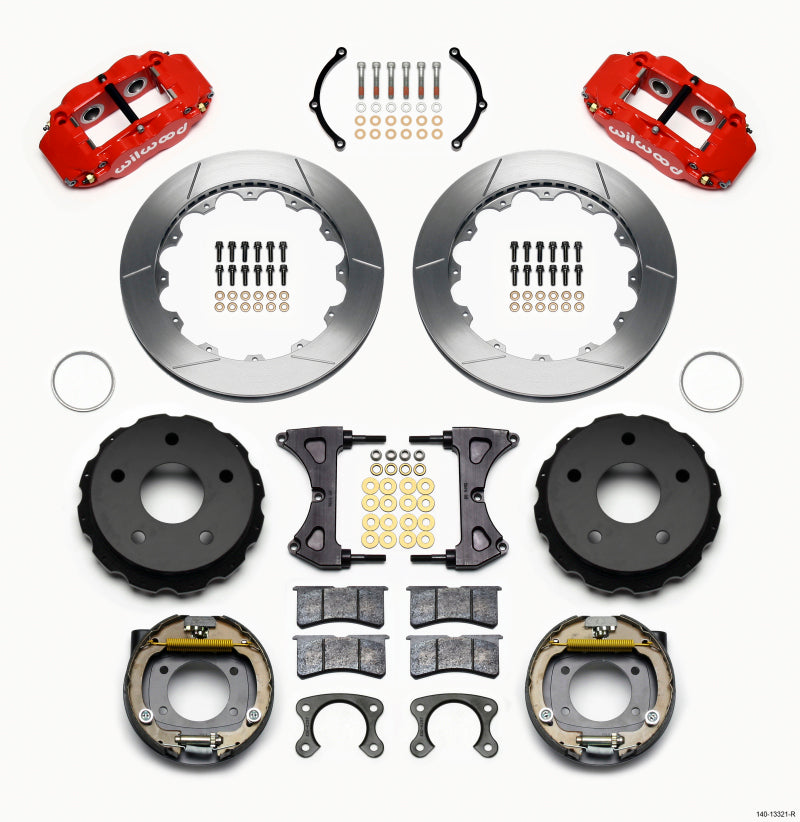 Wilwood Narrow Superlite 4R Rear P-Brk Kit 12.88in Red Small Ford 2.36in Off Bronco 5 x 5.50 - 140-13321-R