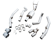 Load image into Gallery viewer, AWE Tuning 09-18 RAM 1500 5.7L (w/Cutouts) 0FG Dual Rear Exit Cat-Back Exhaust - Chrome Silver Tips - 3015-32002