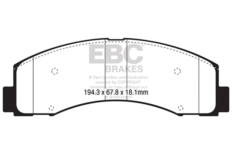 EBC 2018+ Ford F-150 2.7L Twin Turbo (2WD) Yellowstuff Front Brake Pads - DP43088R