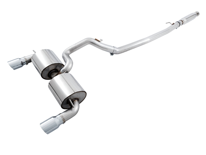 AWE Tuning Ford Focus RS Touring Edition Cat-Back Exhaust- Resonated - Chrome Silver Tips - 3020-32036