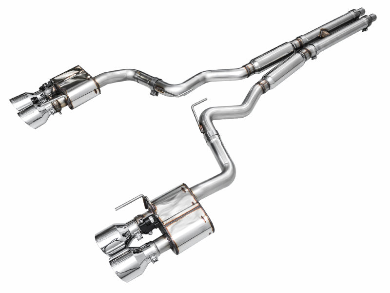 AWE Tuning 21-23 Ford Mustang Mach 1 SwitchPath Cat-Back Exhaust w/ Quad Chrome Silver Tips - 3025-42551