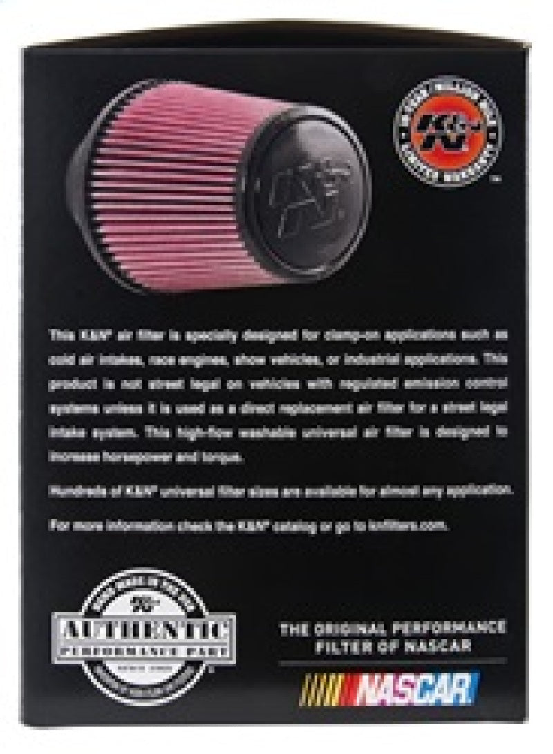 K&N Universal Rubber Filter - Round Tapered 6in Base OD x 3in Flange ID x 6in H - RE-0930