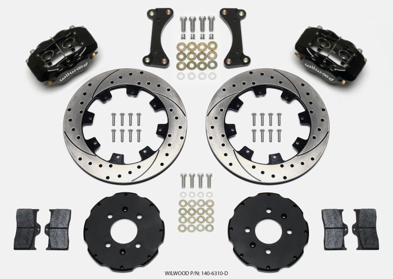 Wilwood Forged Dynalite Front Hat Kit 12.19in Drilled 90-99 Civic w/240 mm Disc - 140-6310-D
