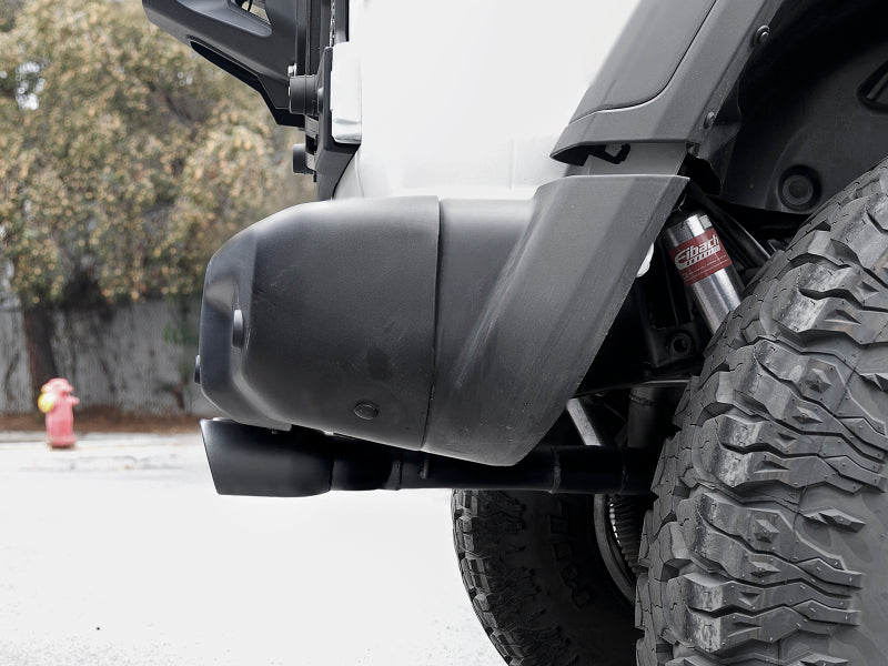 aFe Rebel Series 2.5in. 304 SS C/B Exhaust System 2018 Jeep Wrangler (JL) V6-3.6L - Black Tip - 49-38071-B