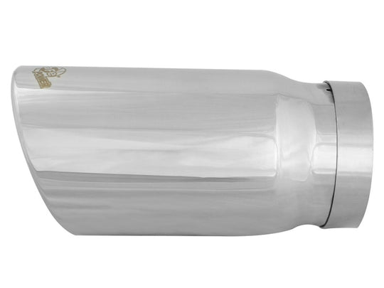 aFe Universal Bolt On Exhaust Tip Polished 5in Inlet x 6in Outlet x 12in Long - 49T50604-P12