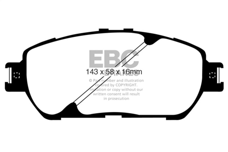 EBC 10 Toyota Sienna 2.7 Extra Duty Front Brake Pads - ED91674