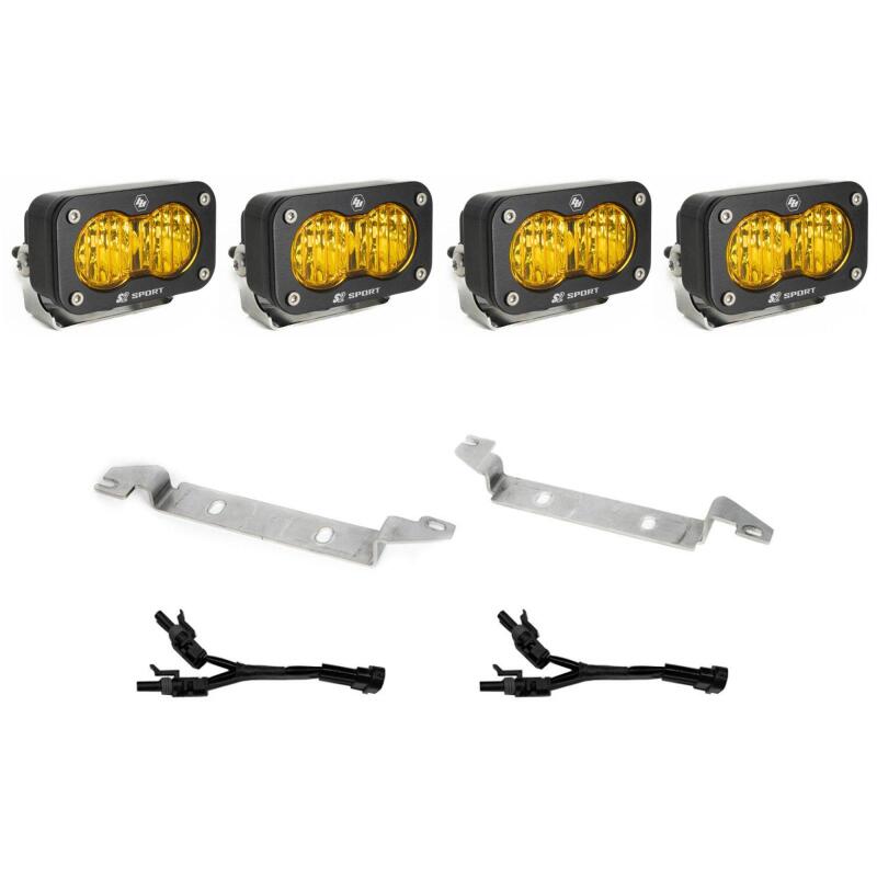 Baja Designs 2025 Toyota 4Runner S2 Sport Fog Pocket Light Kit - Amber - 448281