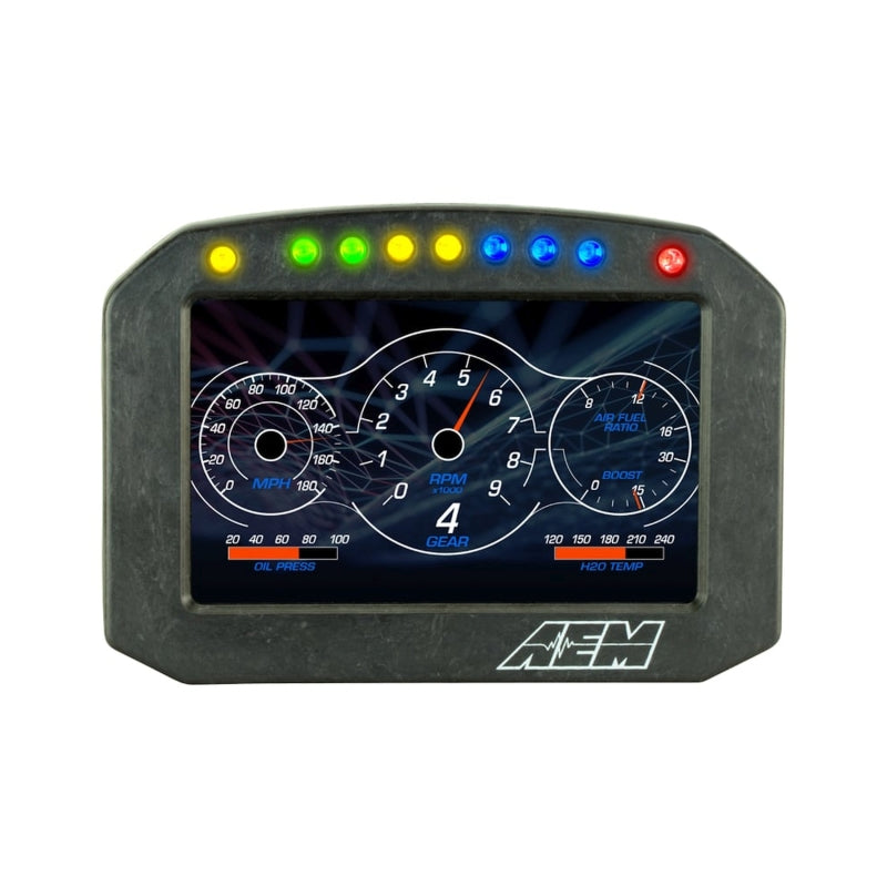 AEM CD-5G Carbon Flush Digital Dash Display w/ Internal 20Hz GPS & Antenna - 30-5602F