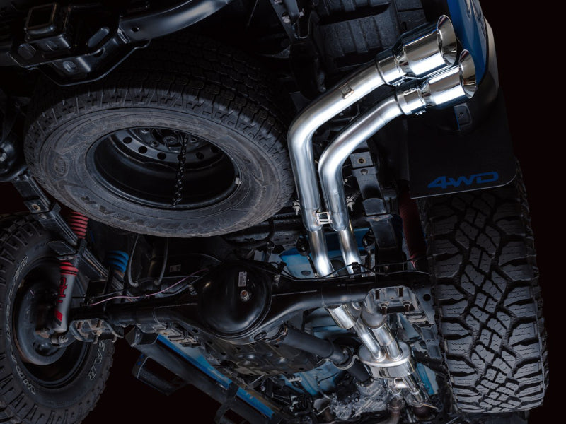 AWE Tuning 16-22 Toyota Tacoma 0FG Cat-Back Exhaust w/ BashGuard - Dual Chrome Silver Tips - 3015-32826