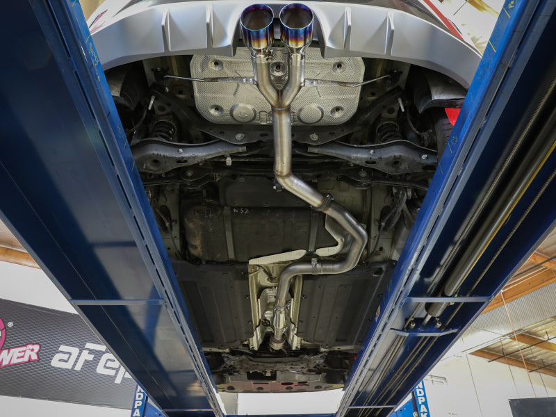 aFe Takeda 3in-2.5in 304 SS Axle-Back Exhaust w/Blue Flame Tip 19-20 Hyundai Veloster I4-1.6L(t) - 49-37012-L
