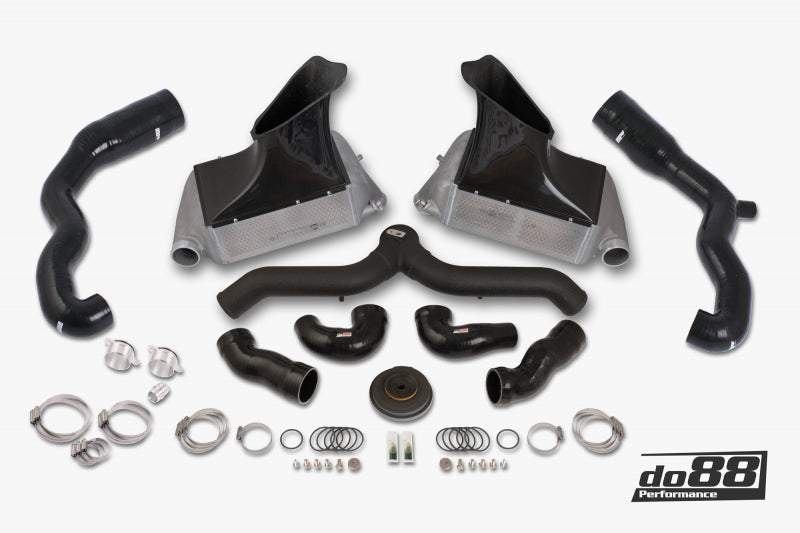 do88 07-09 Porsche 911 Turbo/GT2 (997.1) BigPack Intercooler Kit w/Black Pipe + Inlets - BIG-140SV-76