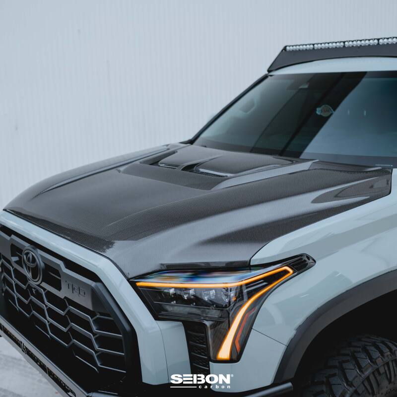 Seibon 22-24 Toyota Tundra / 23-24 Toyota Sequoia RR-Style Carbon Fiber Hood - HD23TYTU-RR