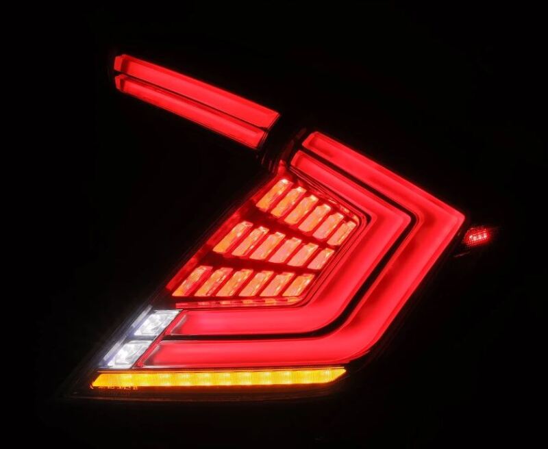 AlphaRex 16-21 Honda Civic Hatchback / Type-R FK8 Nova-Series LED Tail Lights - Clear Smoke - 676040