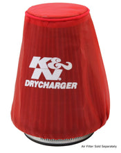 Load image into Gallery viewer, K&amp;N Red Drycharger 5.25in x 3in Round Tapered Air Filter Wrap - 22-2030PR