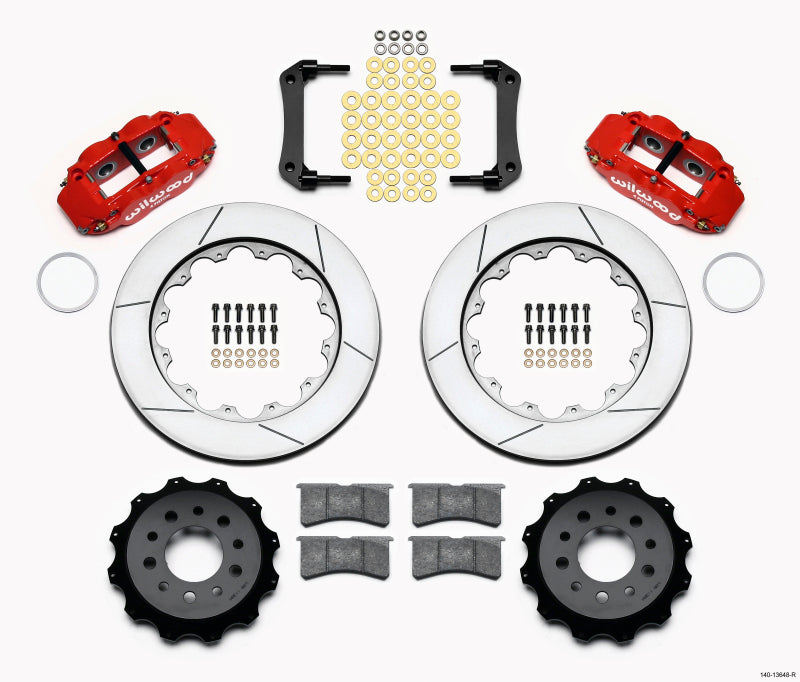Wilwood Narrow Superlite 4R Rear Kit 14.00in Red Morrison Multilink IRS (2010-15 Camaro Based) - 140-13648-R