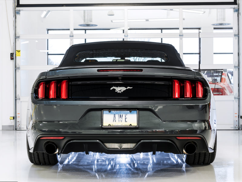 AWE Tuning S550 Mustang EcoBoost Axle-Back Exhaust - Touring Edition (Diamond Black Tips) - 3015-33086