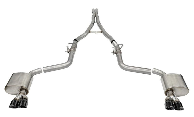 Corsa 15-23 Challenger SRT/Hellcat/Demon/Redeye 2.75in Valved CB DRE w/ Twin 3.5in Pol Blk PVD Tips - 21070BLK