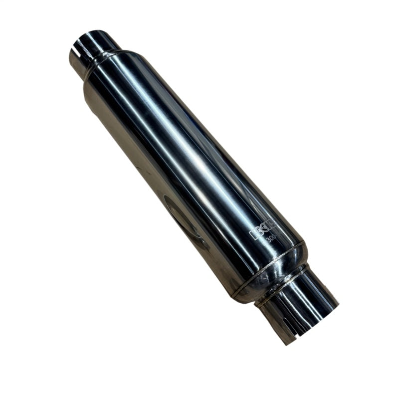 Kooks 3in. Round Clamp In Muffler 14in. Long Polished Stainless Steel - R300-14-CI