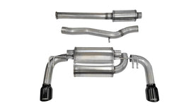 Corsa 2008-2015 Mitsubishi Lancer Evolution X Sedan 2.0L Black Sport Dual Rear Cat-Back Exhaust - 14858BLK