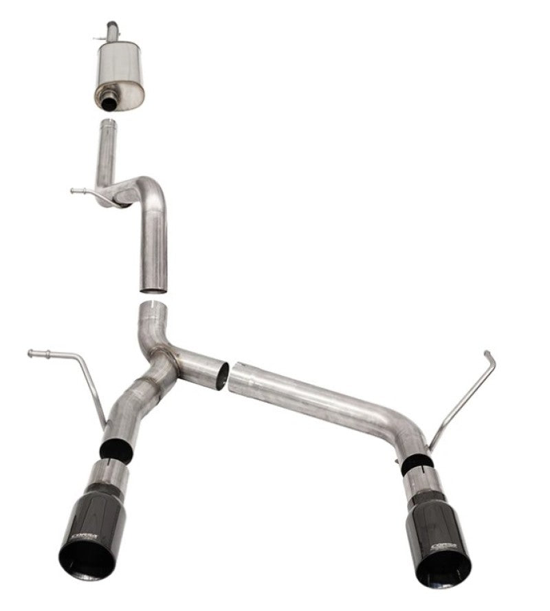 Corsa 2007-2018 Jeep Wrangler JKU 3.6L Sport 2.75in Cat-Back Exhaust w/ Single 4in Black Tips - 21122BLK