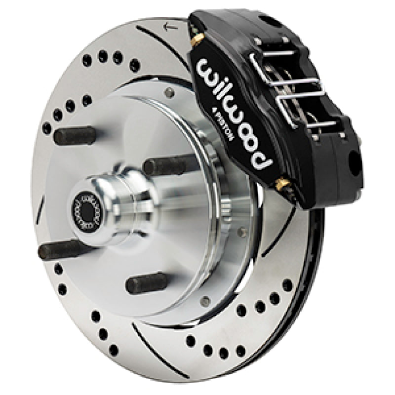 Wilwood 73-76 Porsche 914 Front Powerlite Brake Kit Drilled & Slotted - Black - 140-17474-D