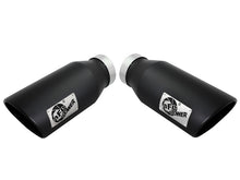 Load image into Gallery viewer, aFe Large Bore-HD 4in 409 Stainless Steel DPF-Back Exhaust w/Black Tip 15-16 Ford Diesel V8 Trucks - 49-43122-B