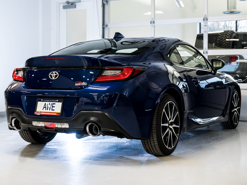AWE Tuning Subaru BRZ/ Toyota GR86/ Toyota 86 Touring Edition Cat-Back Exhaust- Chrome Silver Tips - 3015-32486