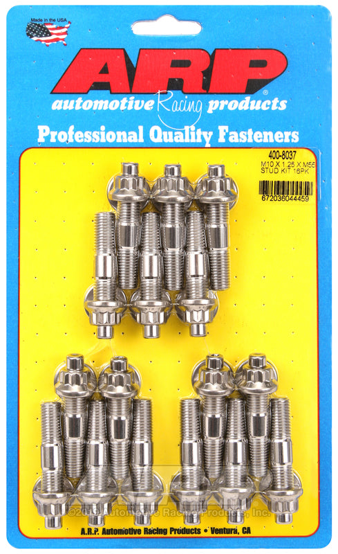 ARP M10 X 1.25 X 55mm broached stud kit 16pcs - 400-8037
