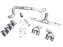 Load image into Gallery viewer, AWE Tuning MK8 Volkswagen Golf R 3in Track Edition Quad Exhaust - Chrome Silver Tips - 3020-42658