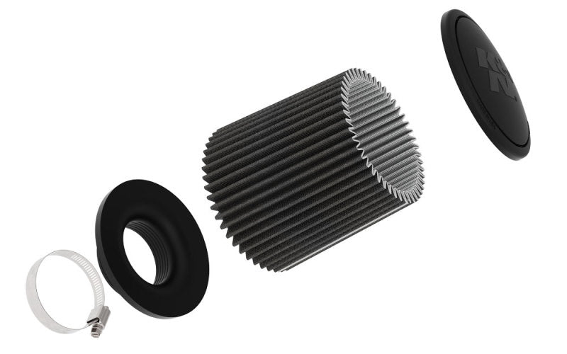 K&N Universal Round Clamp-On Air Filter 3in ID 9in Height 6in Base OD 5.25 Top OD - RU-3109HBK
