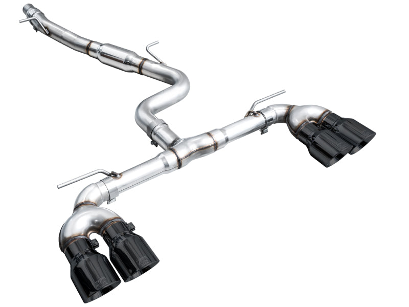 AWE Tuning MK8 Volkswagen Golf R 3in Track Edition Quad Exhaust - Diamond Black Tips - 3020-43658