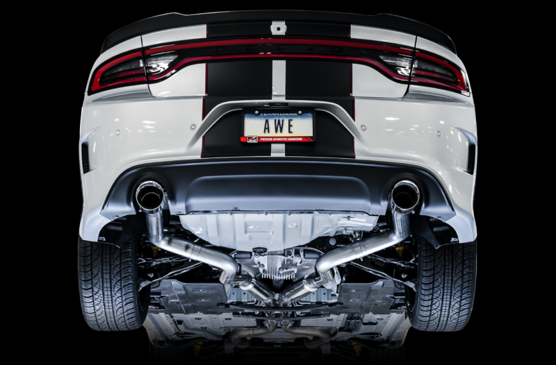 AWE Tuning 2015+ Dodge Charger 6.4L/6.2L Supercharged Track Edition Exhaust - Chrome Silver Tips - 3015-32112