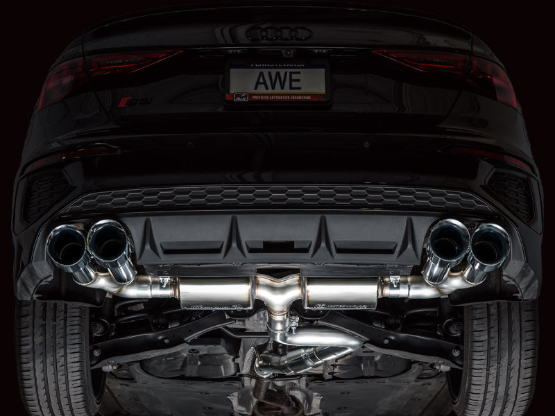 AWE Tuning 22-24 Audi 8Y S3 Touring Edition Exhaust - Chrome Silver Tips - 3015-42897