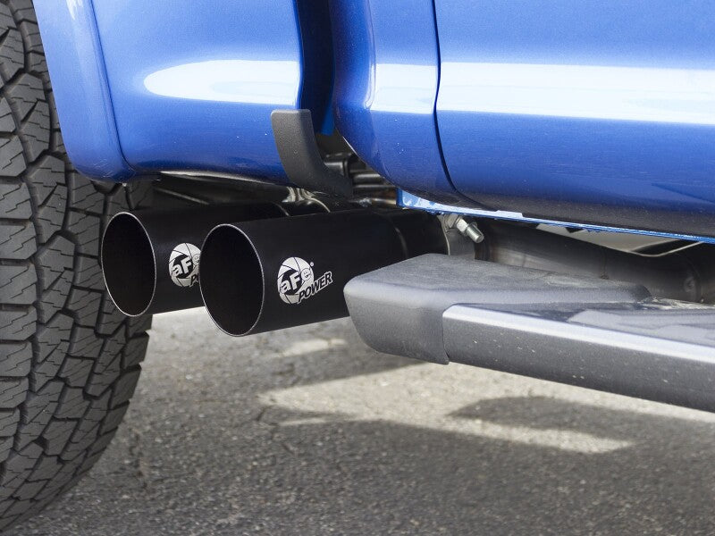 aFe Rebel 3in 409 SS Cat-Back Exhaust 2021 Ford F-150 V6 2.7L/3.5L (tt)/V8 5.0L w/ Black Tips - 49-43128-B