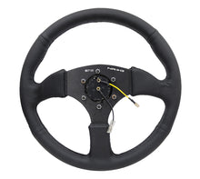 Load image into Gallery viewer, NRG Reinforced Steering Wheel (350mm / 2.5in. Deep) Blk Leather Comfort Grip w/5mm Matte Blk Spokes - RST-023MB-R