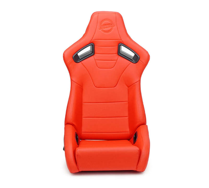 NRG Omega Reclinable Racing Seat (Pair) Red with Black Carbon Vinyl Back - RSC-750RD/BK L/R
