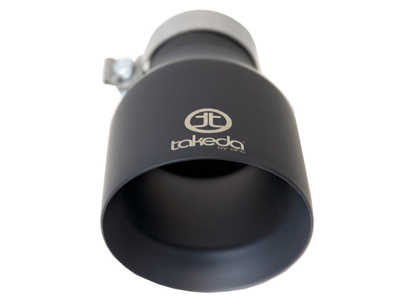 aFe Takeda Universal Exhaust Tip 3 IN Inlet x 5 IN Outlet x 9 IN L- Black - 49T30504-B09