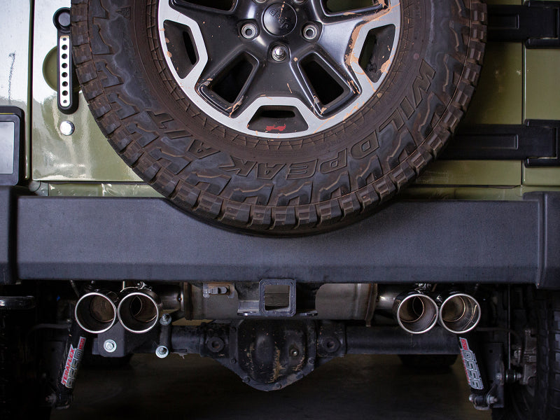 aFe Vulcan Series 2.5in 304 SS Axle-Back Exhaust Polished 07-18 Jeep Wrangler (JK) V6-3.6/3.8L - 49-38086-P