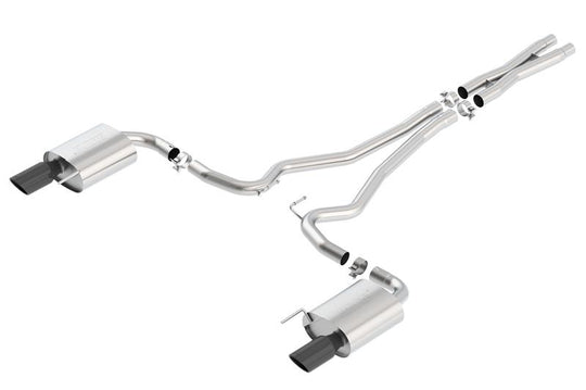 Borla S-Type Cat-Back 15-17 Ford Mustang GT 5.0L V8 MT/AT 2.5in pipe 4in tip (Black Chrome) - 140590BC