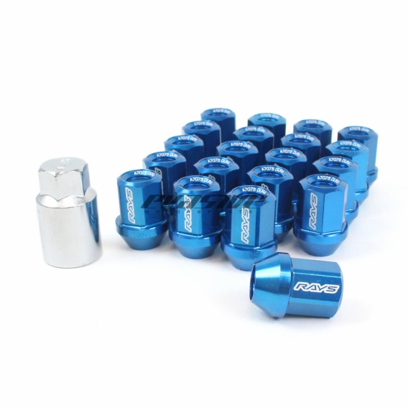 Rays Dura-Nut L32 Straight Type 12x1.50 Lug Nut Set 16 Lug 4 Lock Set - Blue - WDURA3212150U