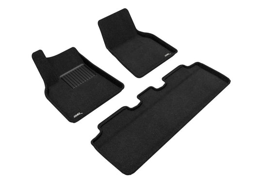 3D MAXpider 21-22 Tesla Model Y Elegant 1st 2nd Row - Floor Mat Set (Black) - L1TL02704709
