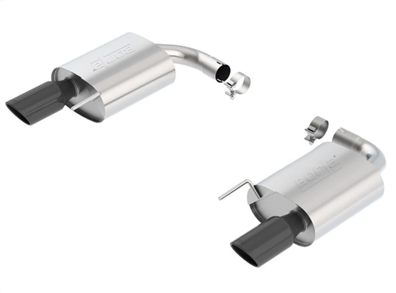 Borla S-Type Rear Section 15-17 Ford Mustang GT 5.0L V8 MT/AT 2.5in pipe 4in tip (Black Chrome) - 11887BC